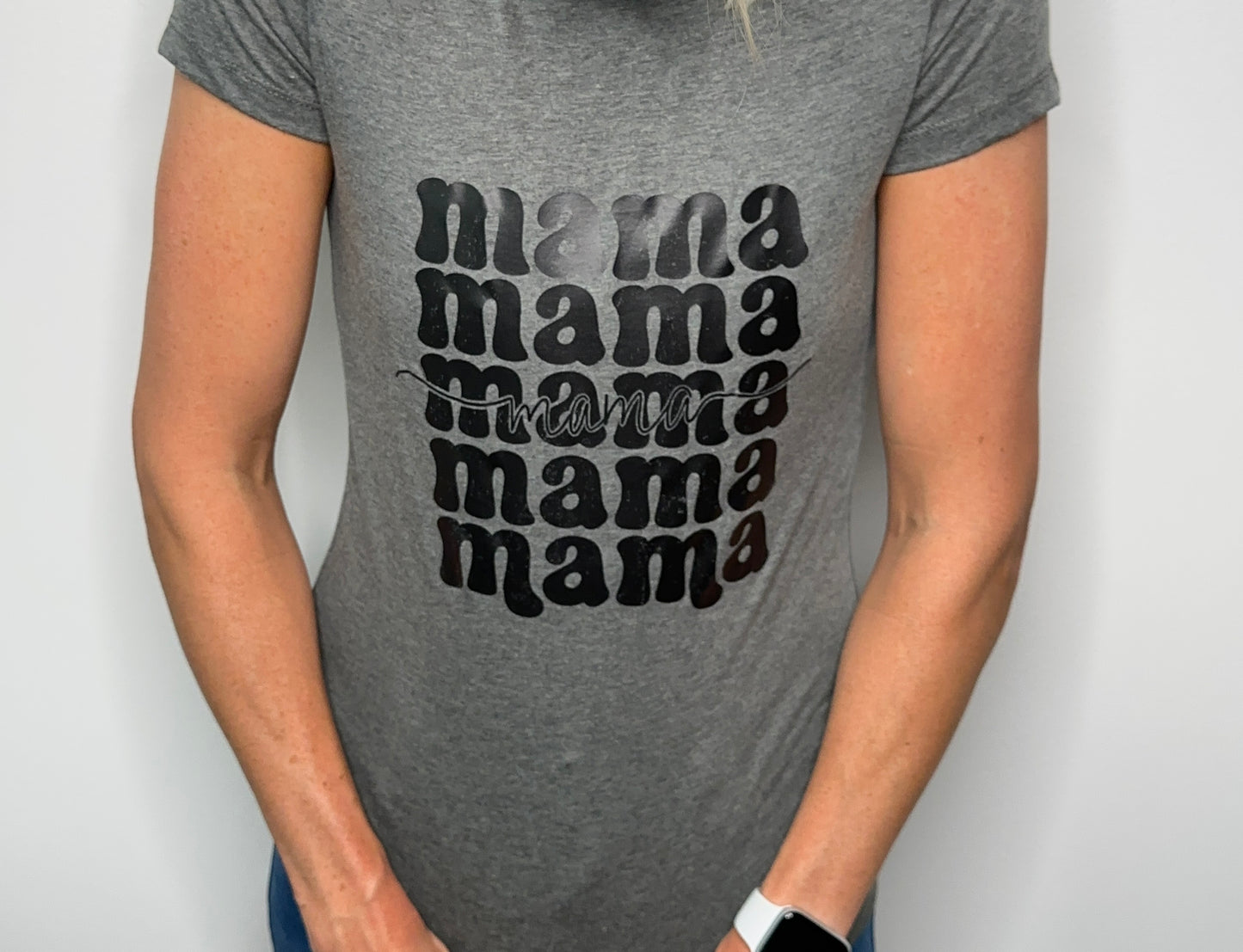 Mama On Repeat Slim Fit Tee