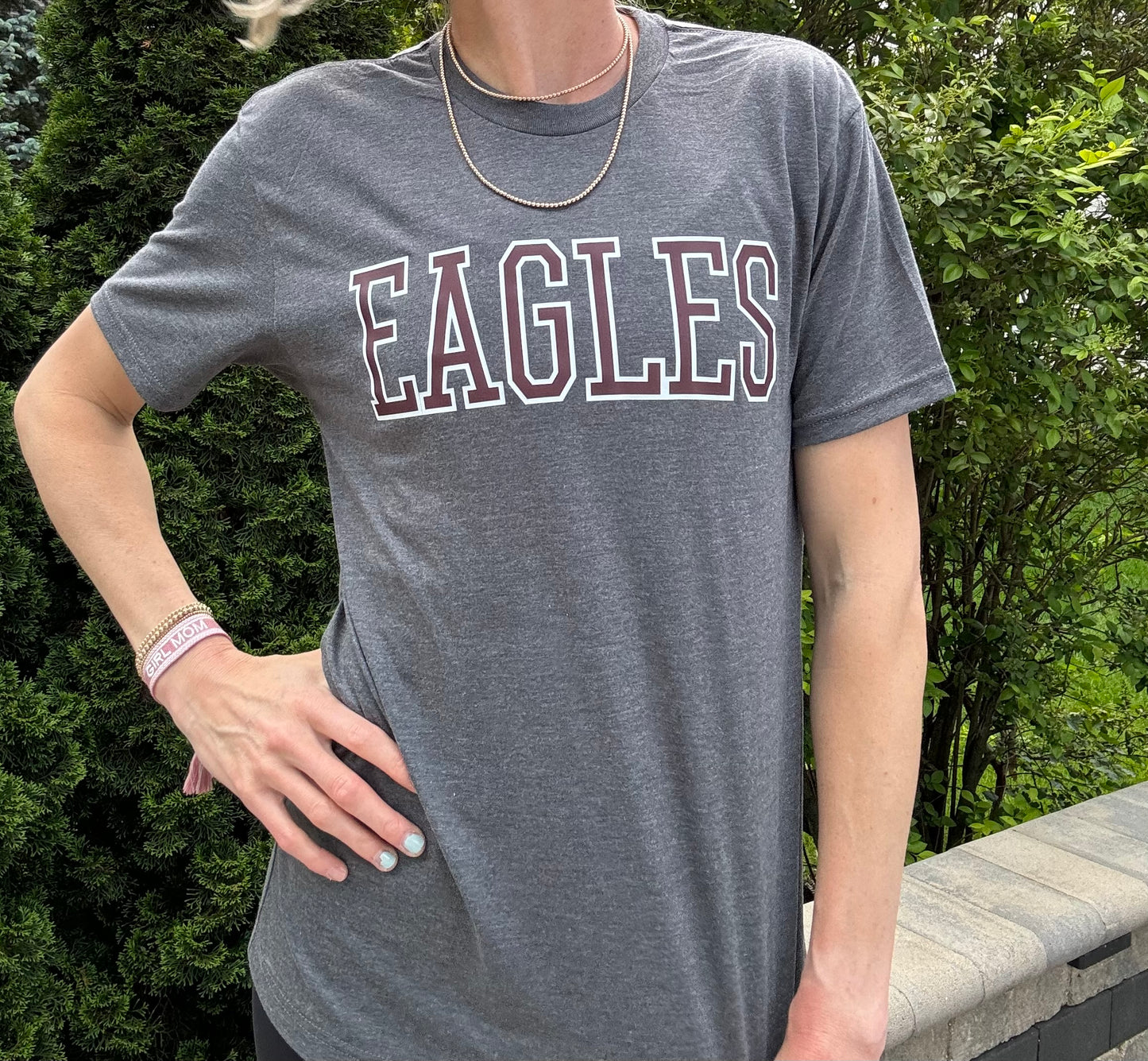 Block Eagles Print Tri-Blend Tee