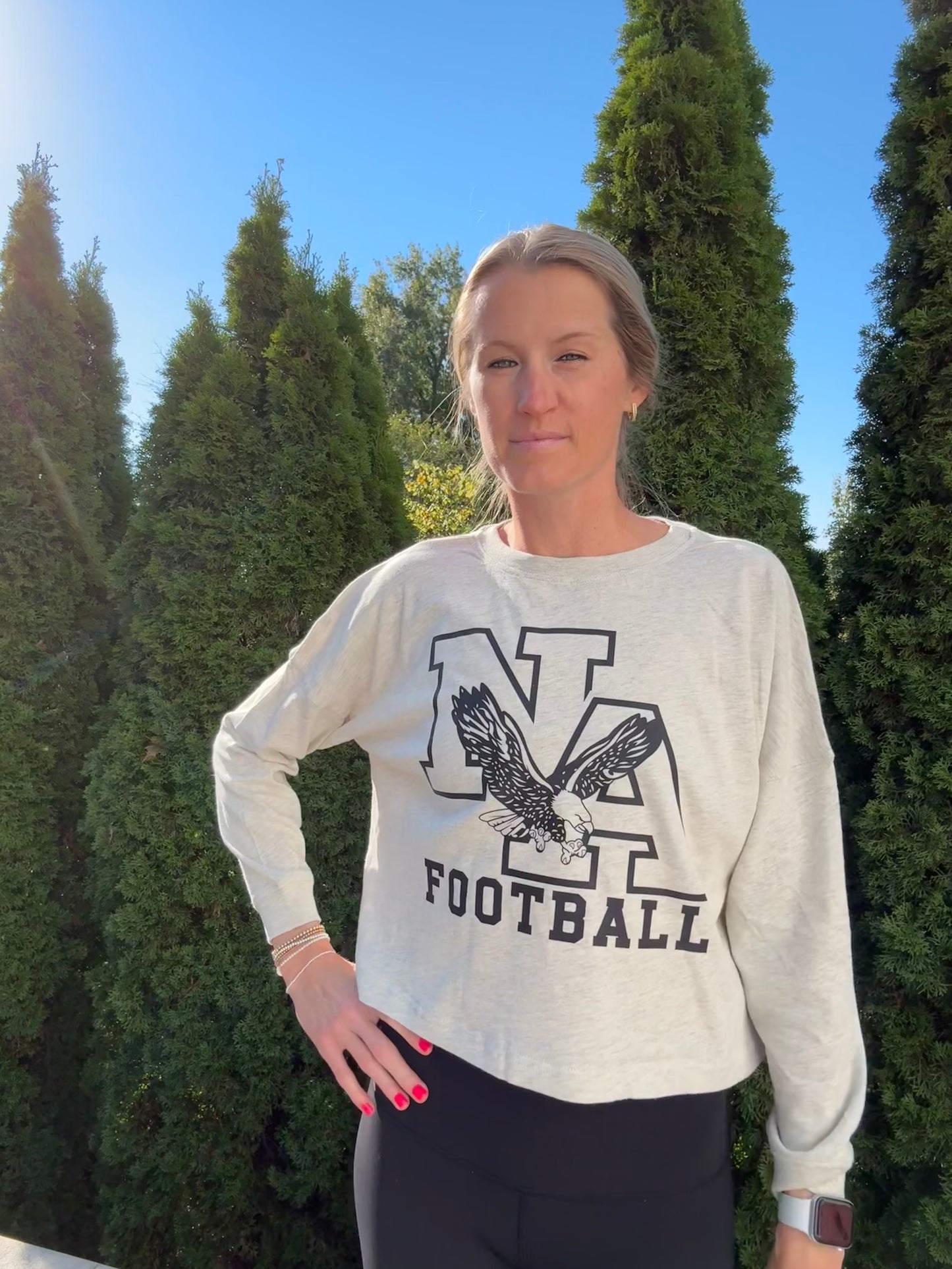 NA Football Natural Long Sleeve Boxy T-Shirt