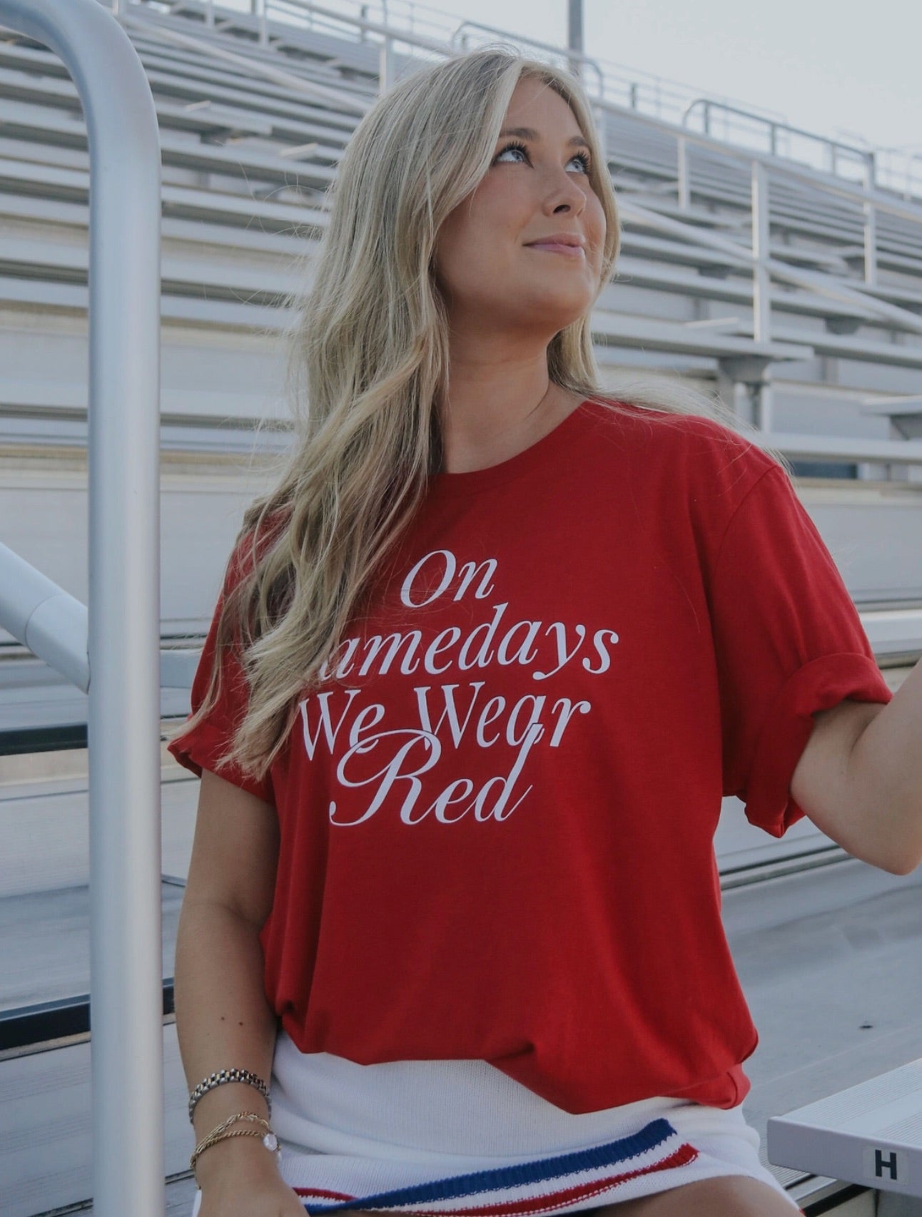 On Gamedays We Wear Red Tee Shirt