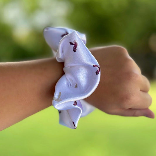 New Albany Dainty Eagles Satin Scrunchie