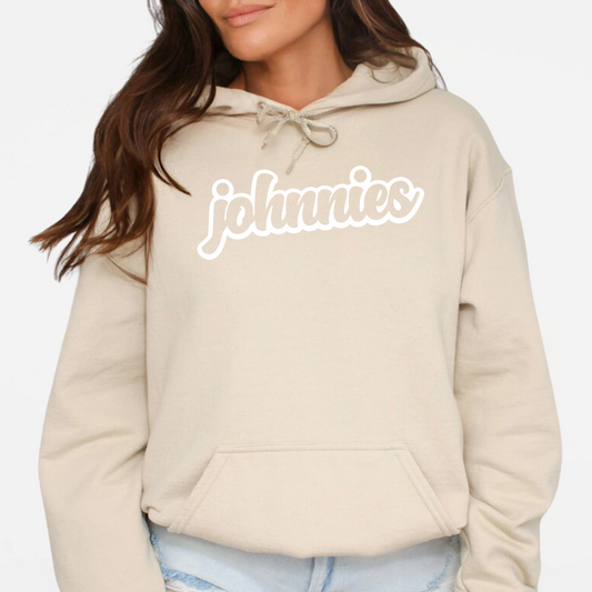 JYAA: Johnnies Chunky Script Hooded Sweatshirt