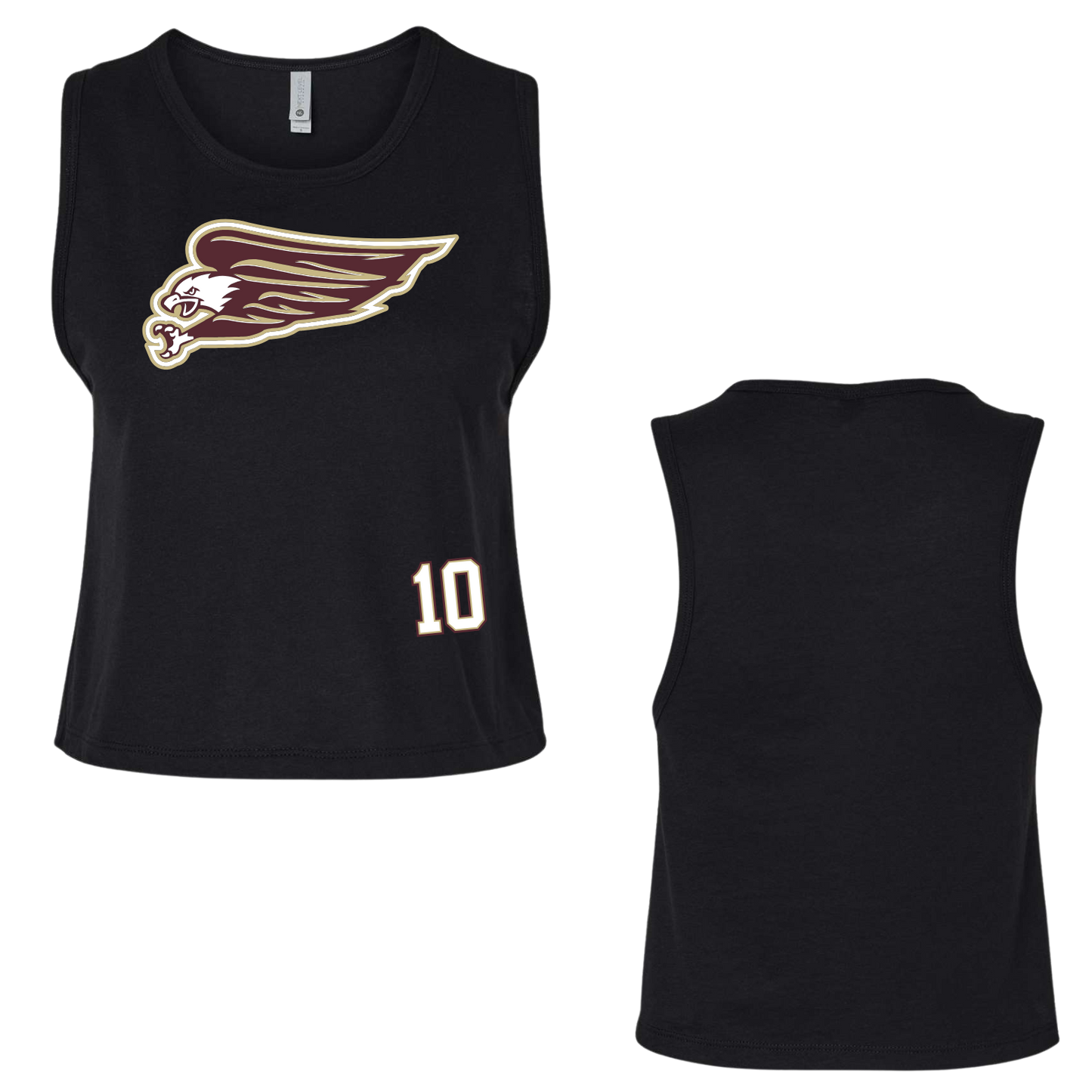 Cropped Athletics Eagle + Number Muscle Tank Top