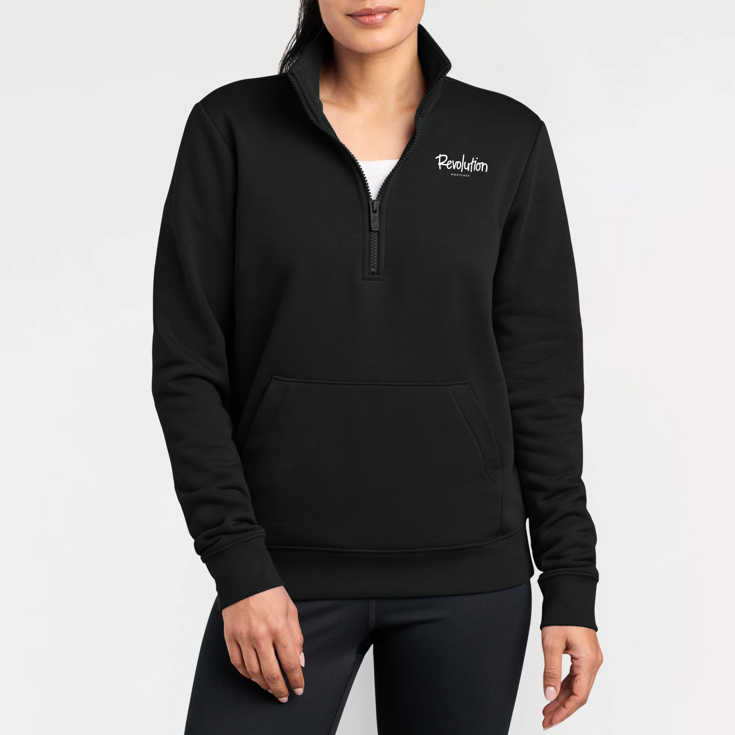 Revolution Mortgage: Embroidered, Nike Women's Club Fleece Sleeve Swoosh 1/2-Zip