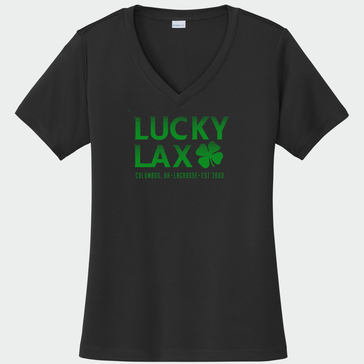 LuckyLax: Women's Tech V-Neck Tshirt