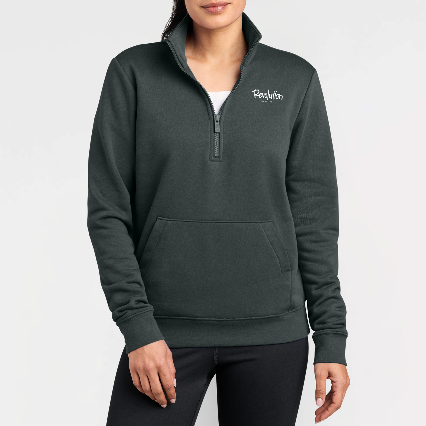 Revolution Mortgage: Embroidered, Nike Women's Club Fleece Sleeve Swoosh 1/2-Zip