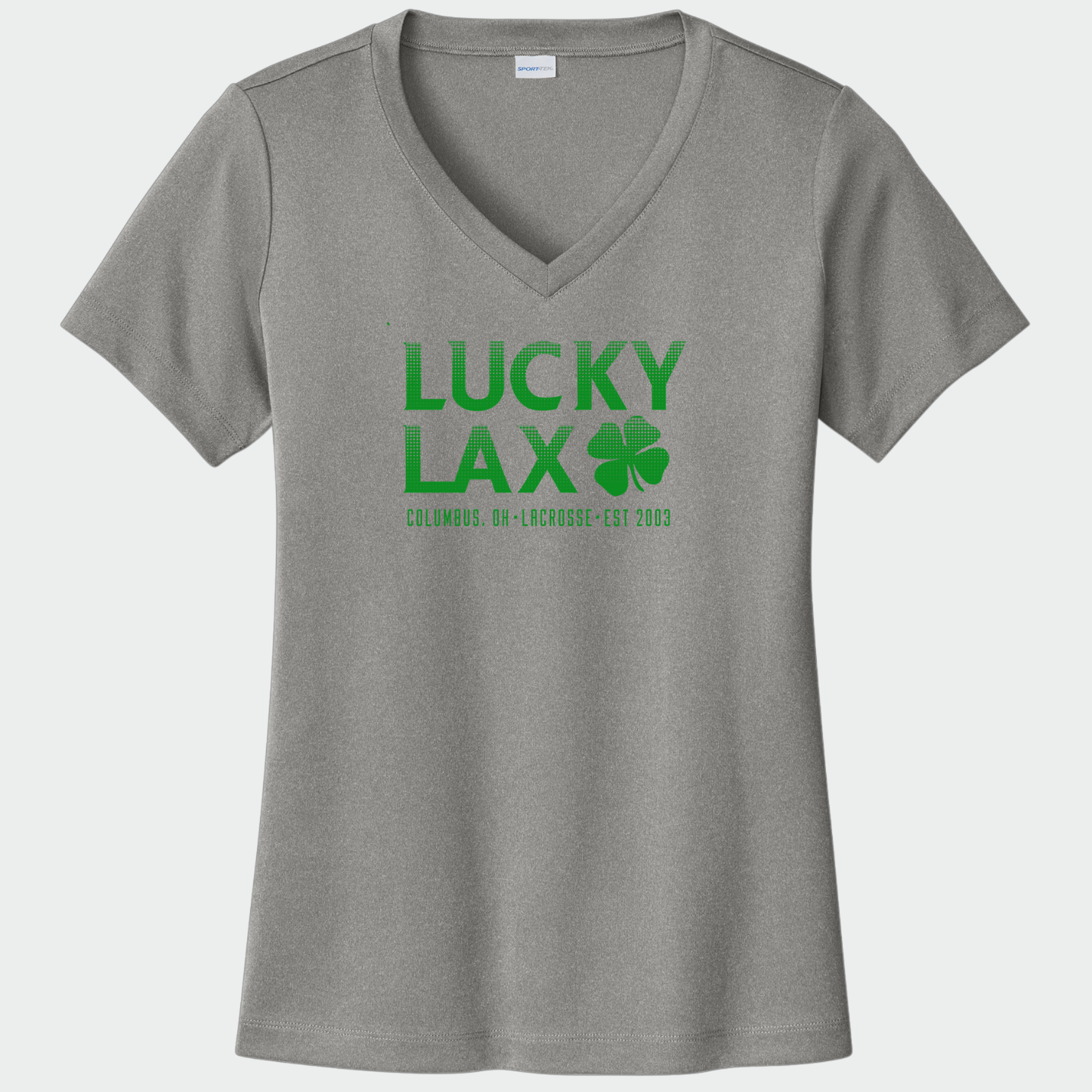 LuckyLax: Women's Tech V-Neck Tshirt