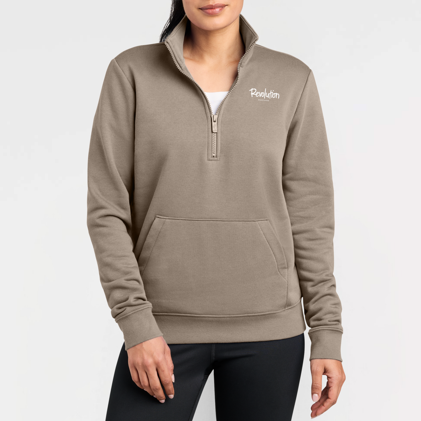 Revolution Mortgage: Embroidered, Nike Women's Club Fleece Sleeve Swoosh 1/2-Zip