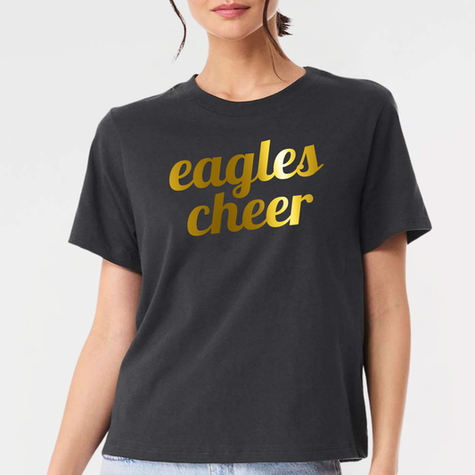 NAYCHEER: Eagles Cheer Gold Foil Women's 6oz Heavyweight T-Shirt