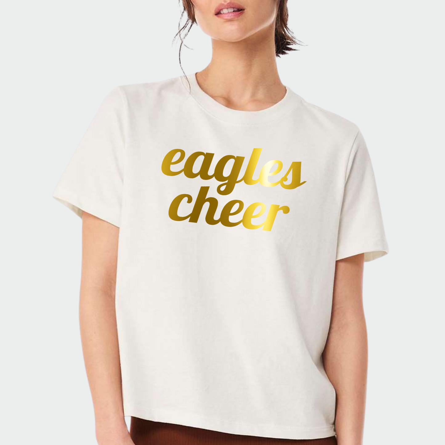 NAYCHEER: Eagles Cheer Gold Foil Women's 6oz Heavyweight T-Shirt