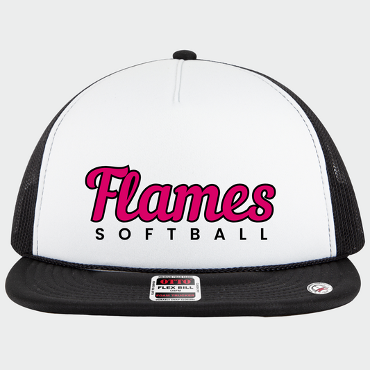 Flames Softball: Foam Flex-Bill Trucker Hat
