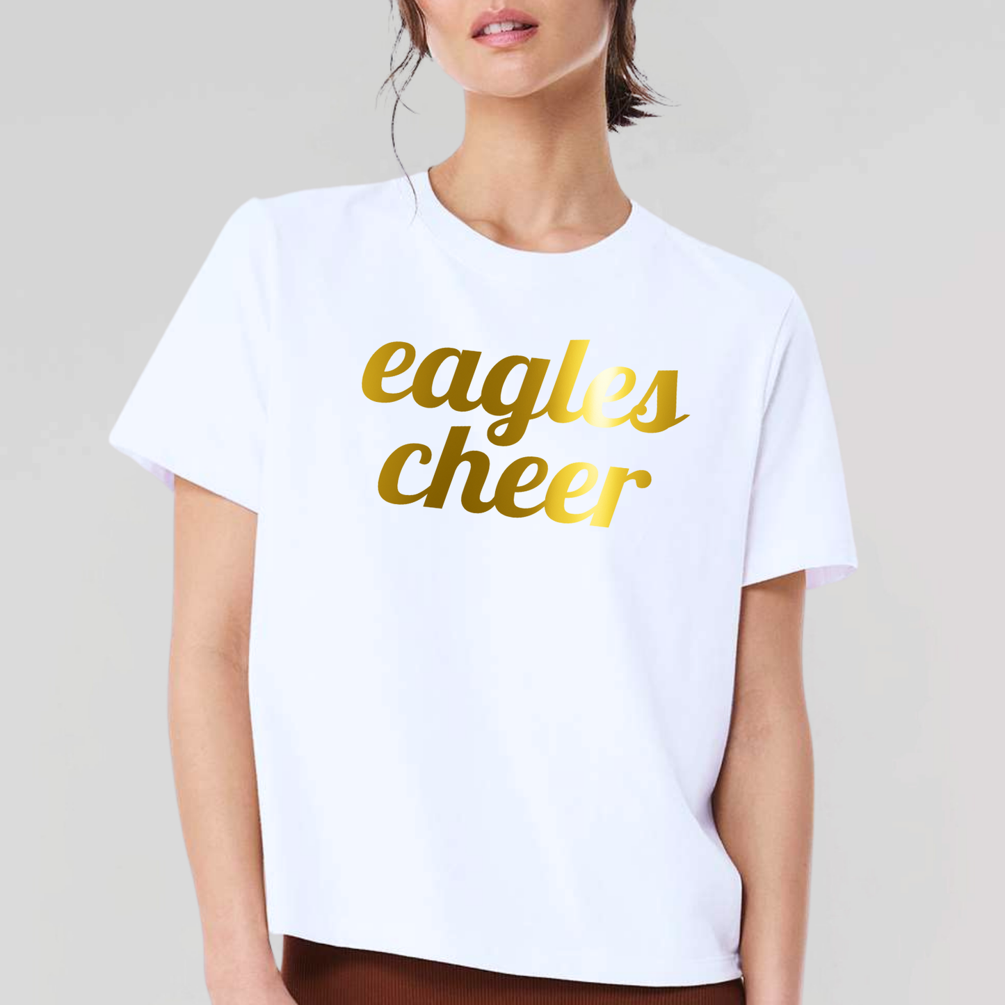 NAYCHEER: Eagles Cheer Gold Foil Women's 6oz Heavyweight T-Shirt