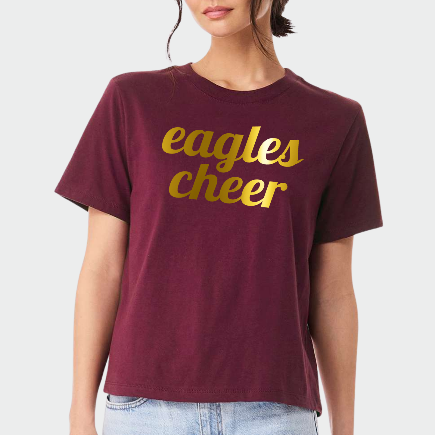 NAYCHEER: Eagles Cheer Gold Foil Women's 6oz Heavyweight T-Shirt