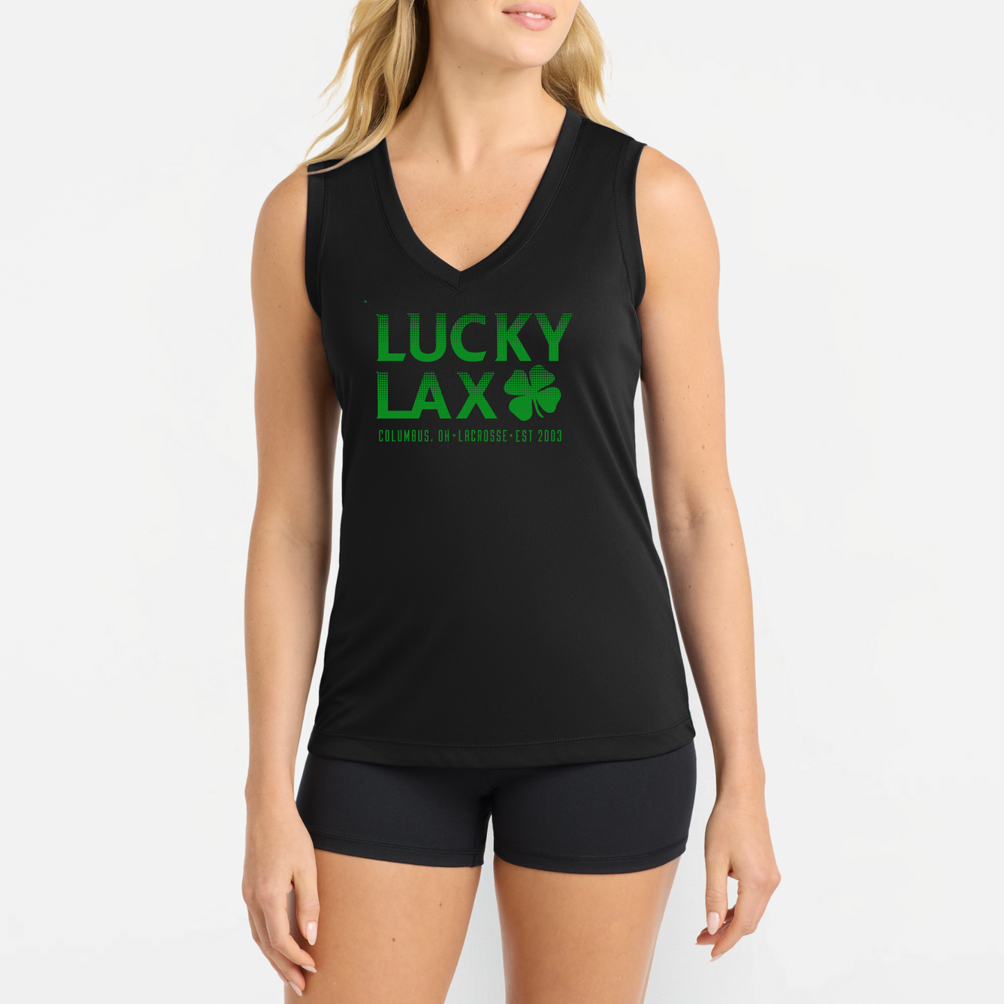 LuckyLax: Women's V-Neck Tech Tank Top