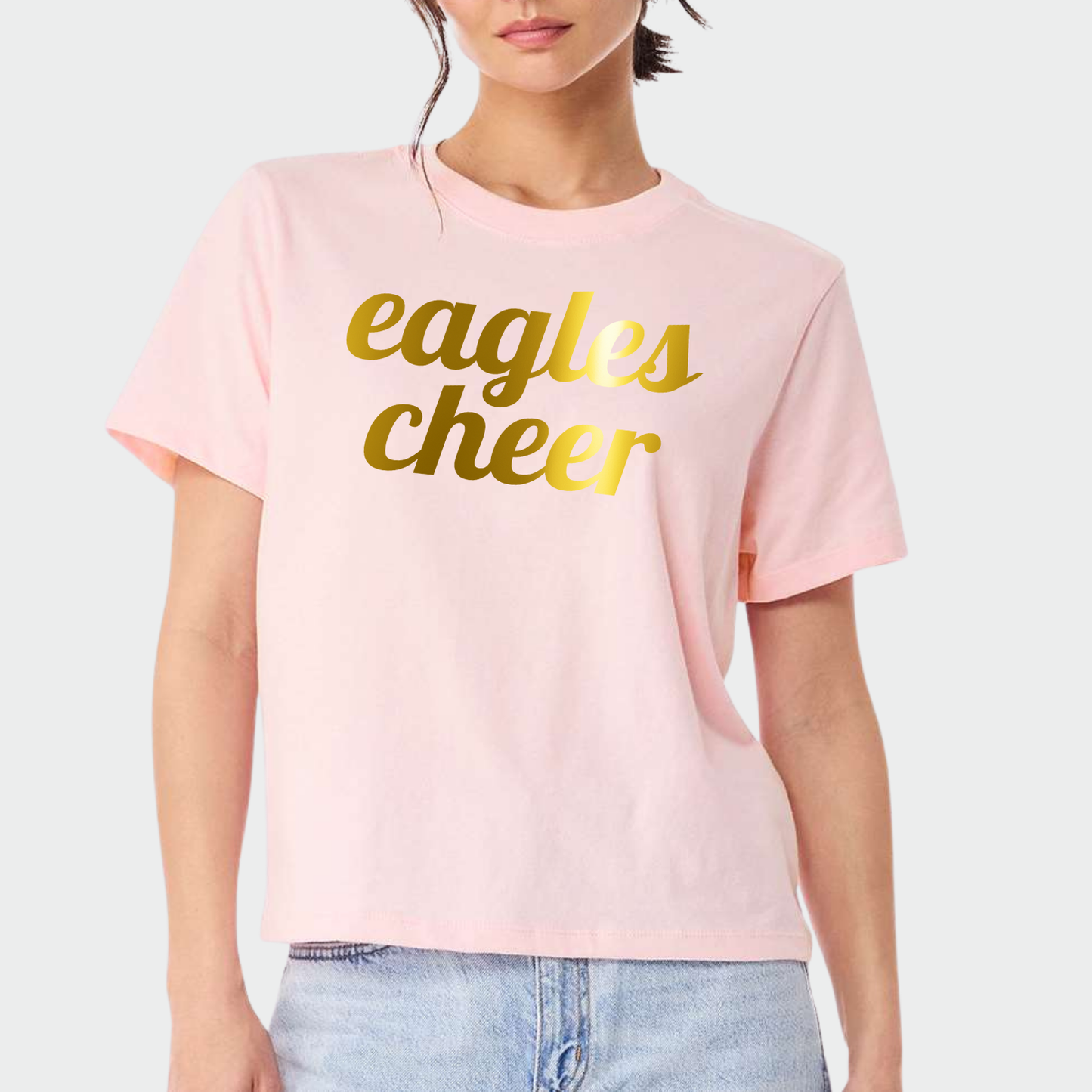 NAYCHEER: Eagles Cheer Gold Foil Women's 6oz Heavyweight T-Shirt
