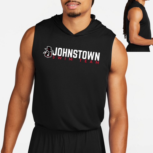 JS: Johnstown Swim Team Sleeveless Hooded Tech T-Shirt