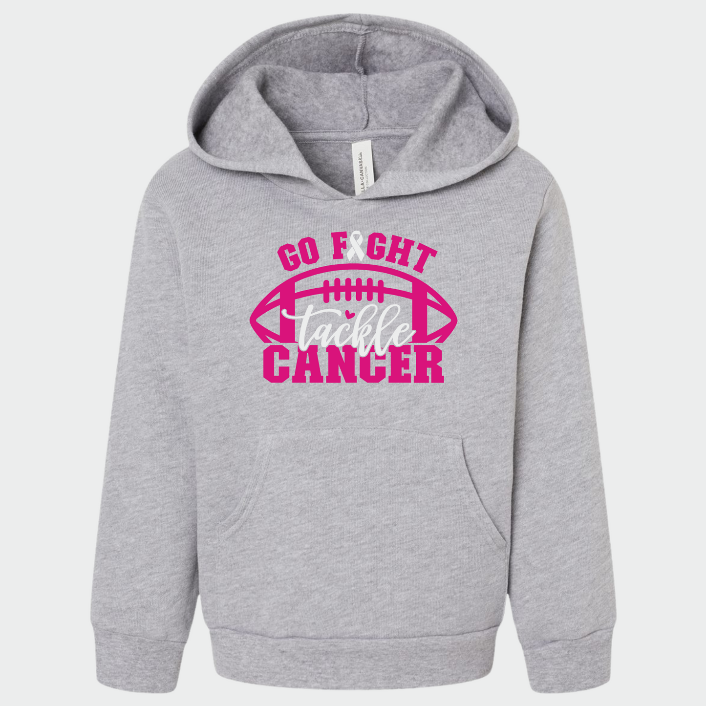Go Fight Tackle Cancer Sponge Fleece Hooded Sweatshirt