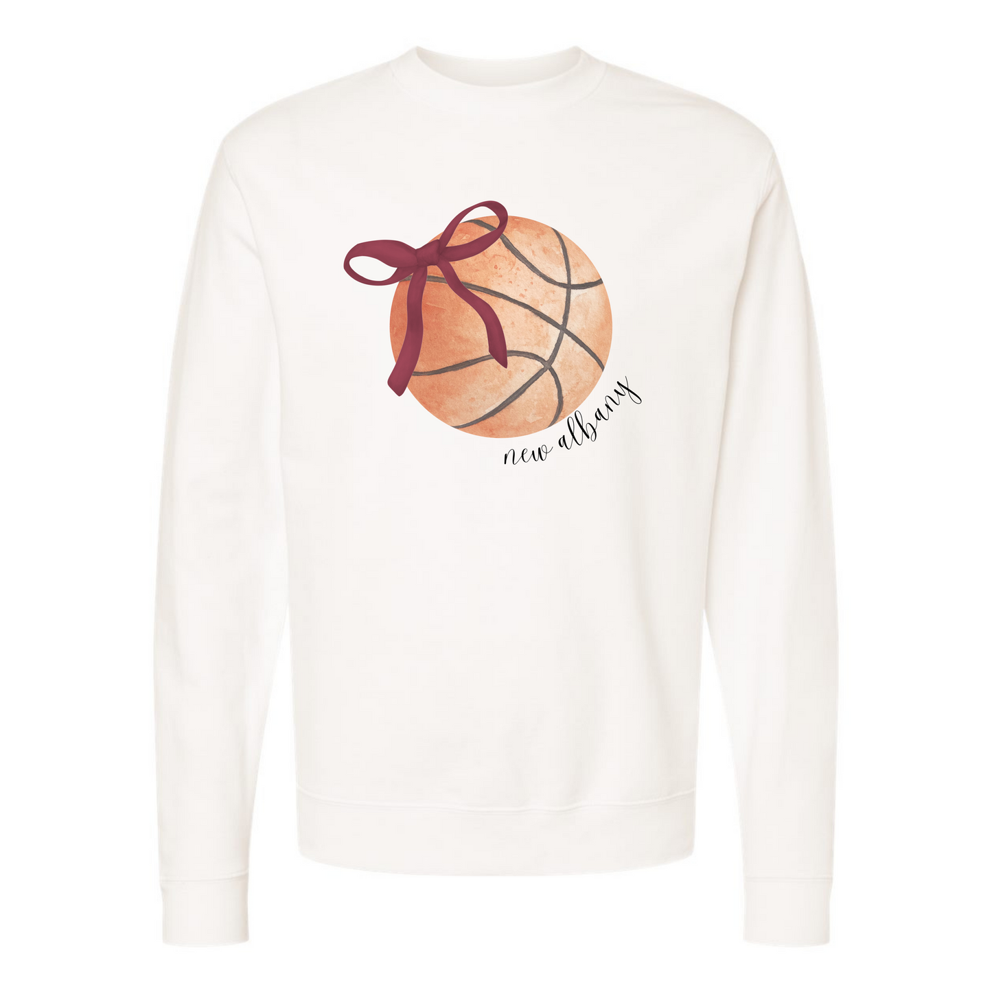 New Albany Basketball Bow Sweatshirt