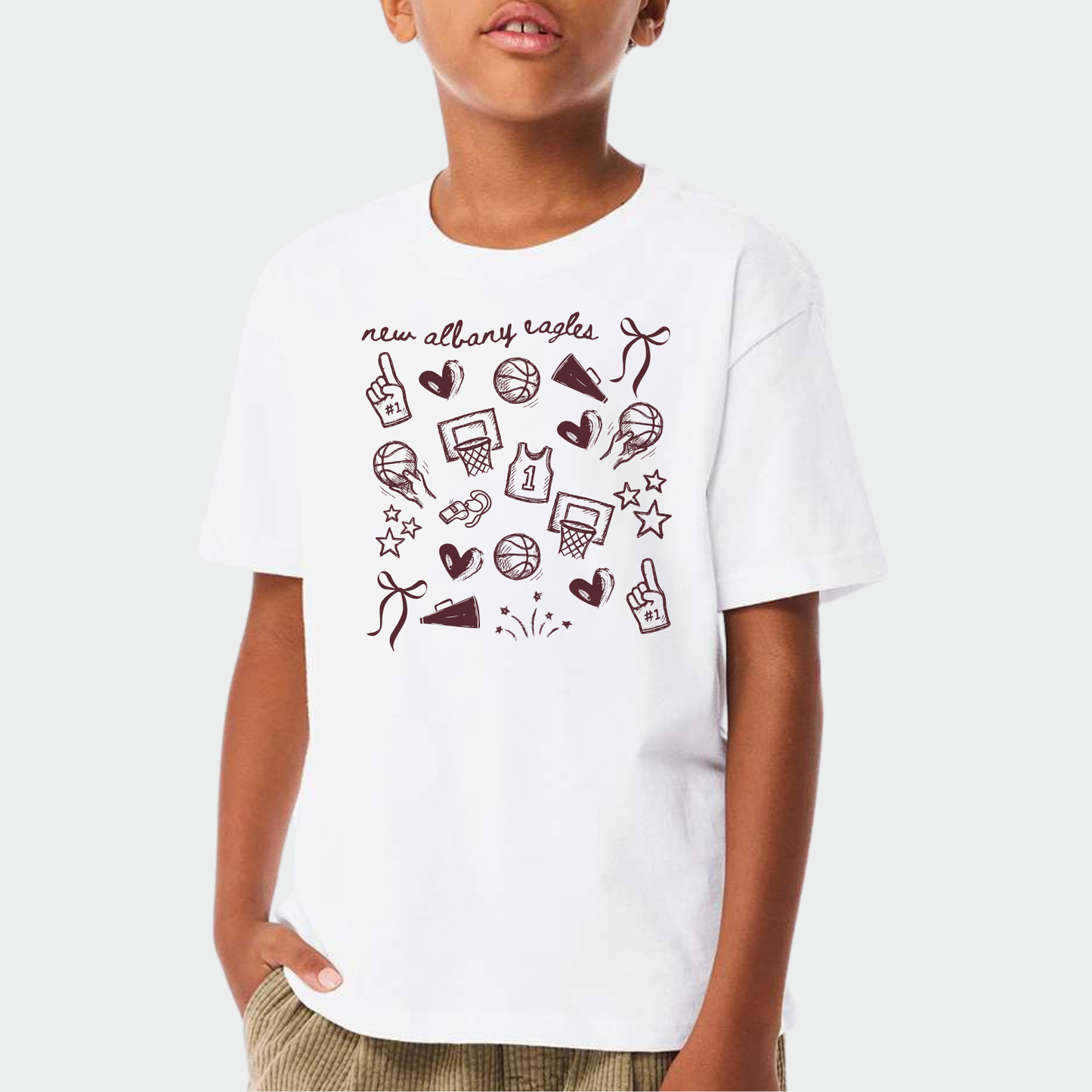 NAGTB New Albany Basketball Collage Heavyweight T-Shirt