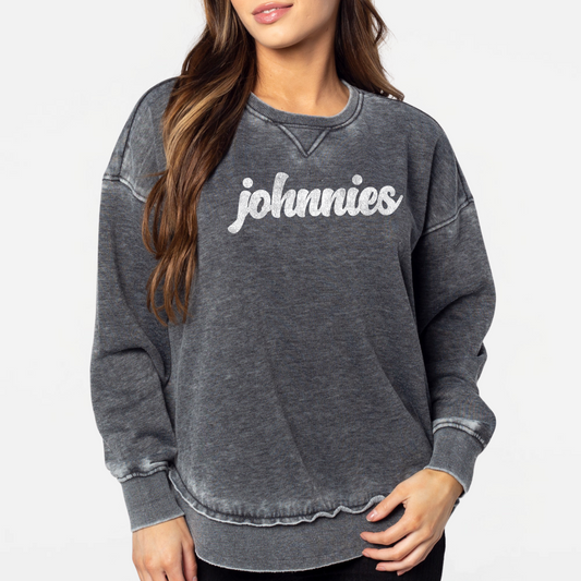 JYAA: Johnnies Chunky Script *distressed* Campus Pullover Sweatshirt