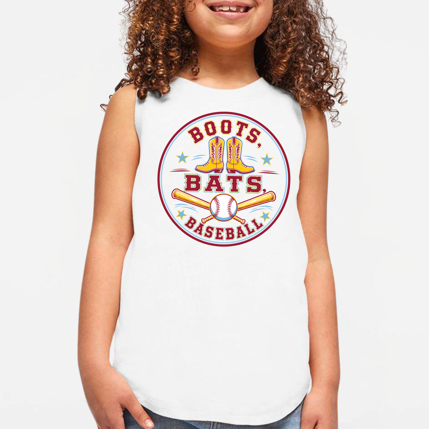 BRUINS: Boots, Bats & Baseball Women's & Girls Muscle Tank Top