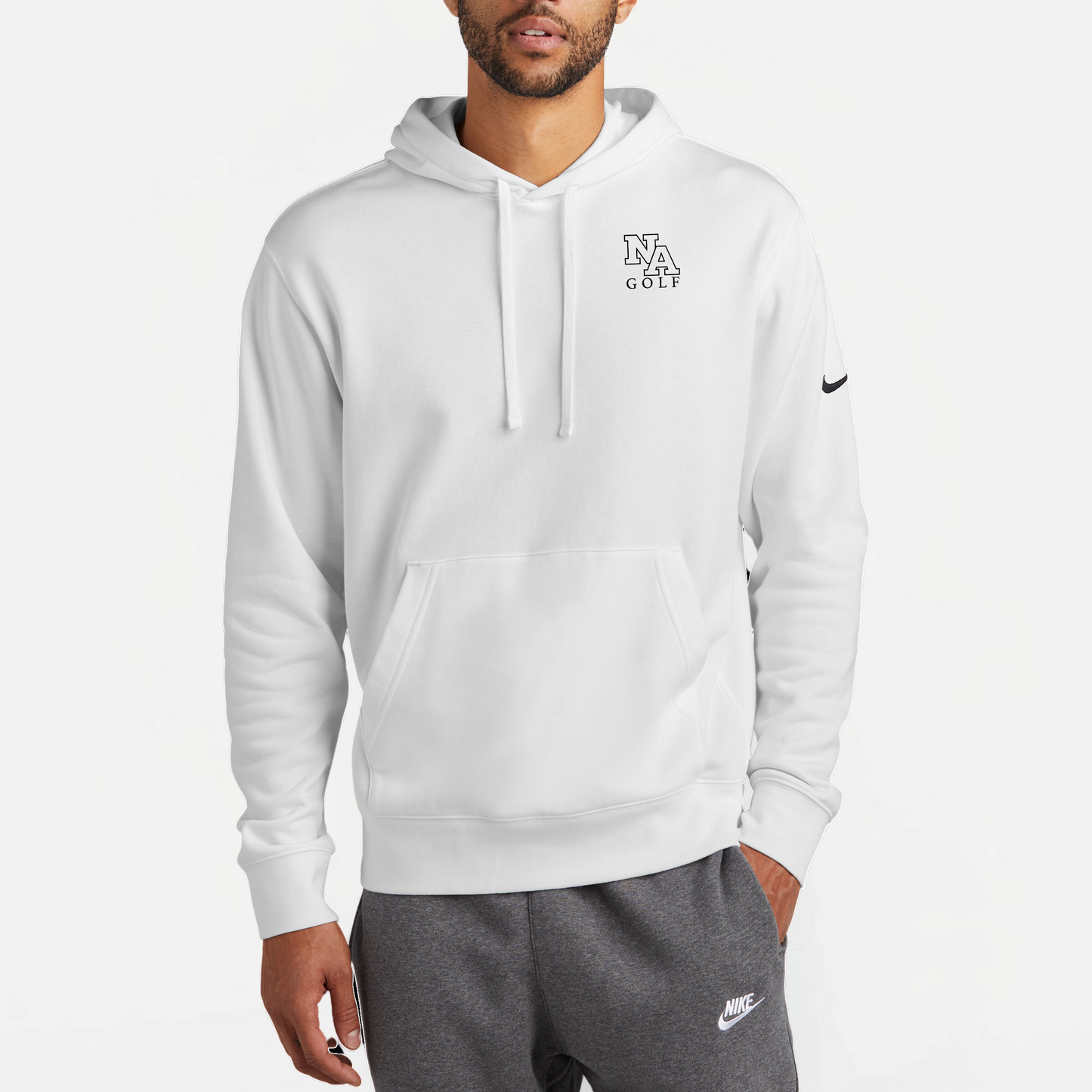 NAGolf: Embroidered, Nike Club Fleece Hooded Sweatshirt
