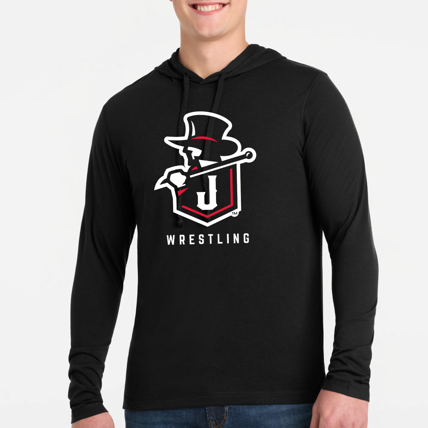 JYAA: Johnstown Wrestling Long Sleeve, Hooded Triblend Tech T-Shirt