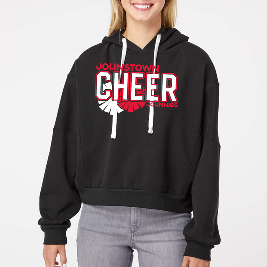 JYAA: Retro Cheer Crop Hooded Sweatshirt