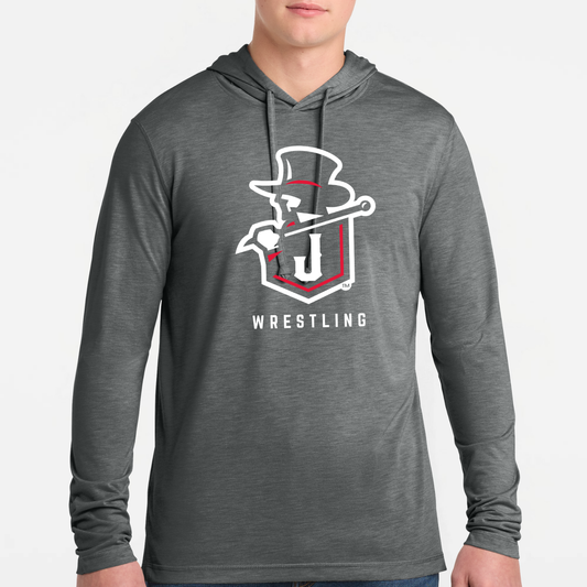JYAA: Johnstown Wrestling Long Sleeve, Hooded Triblend Tech T-Shirt