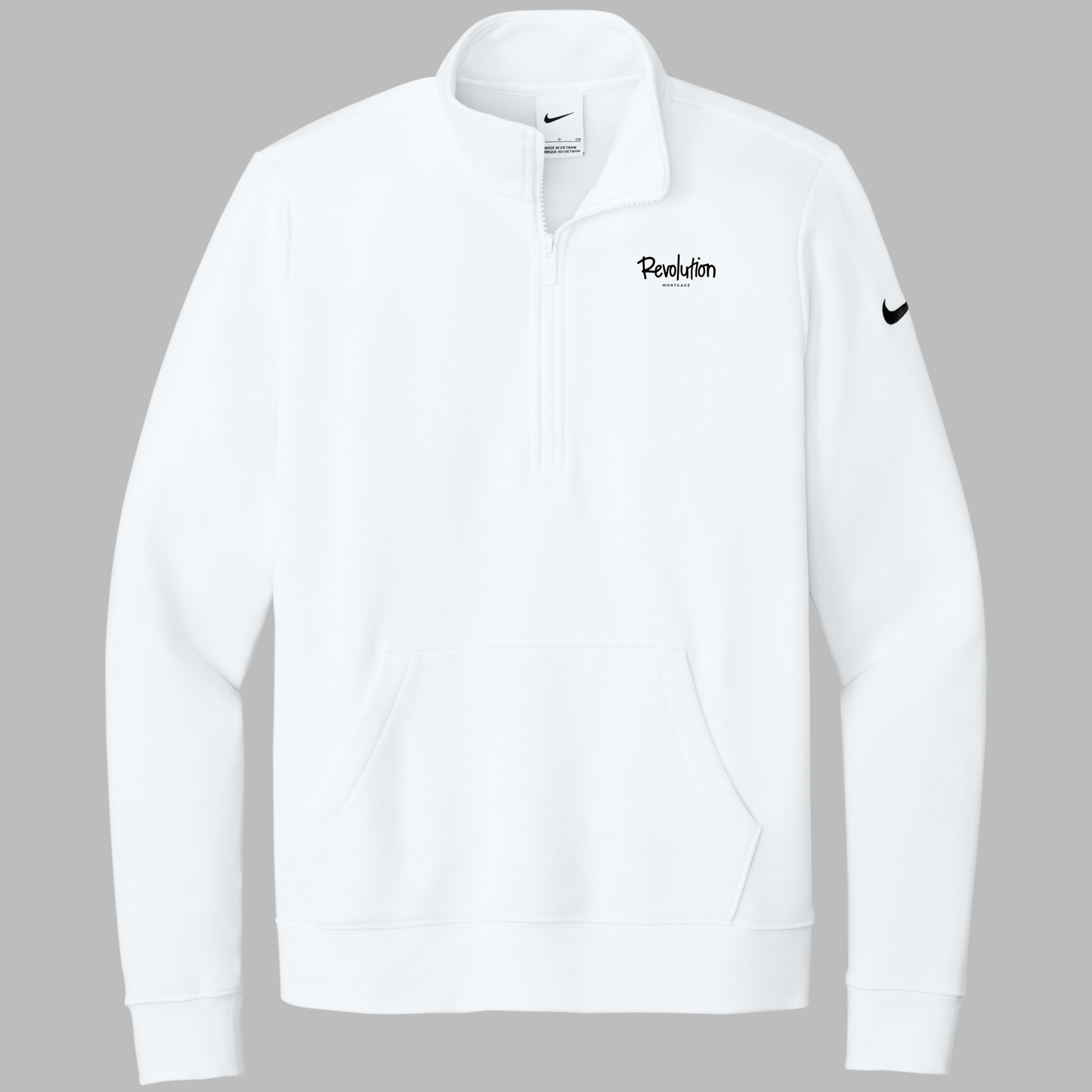 Revolution Mortgage: Embroidered, Nike Women's Club Fleece Sleeve Swoosh 1/2-Zip