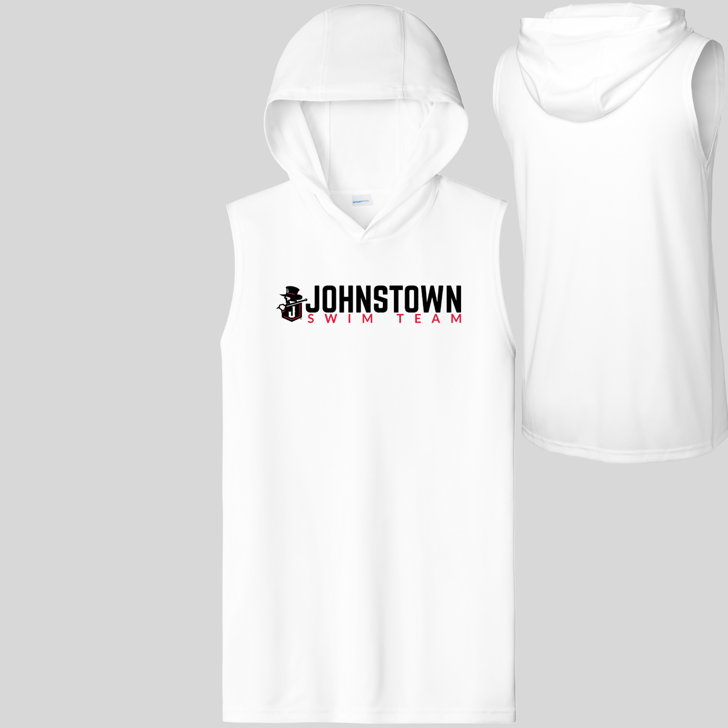 JS: Johnstown Swim Team Sleeveless Hooded Tech T-Shirt