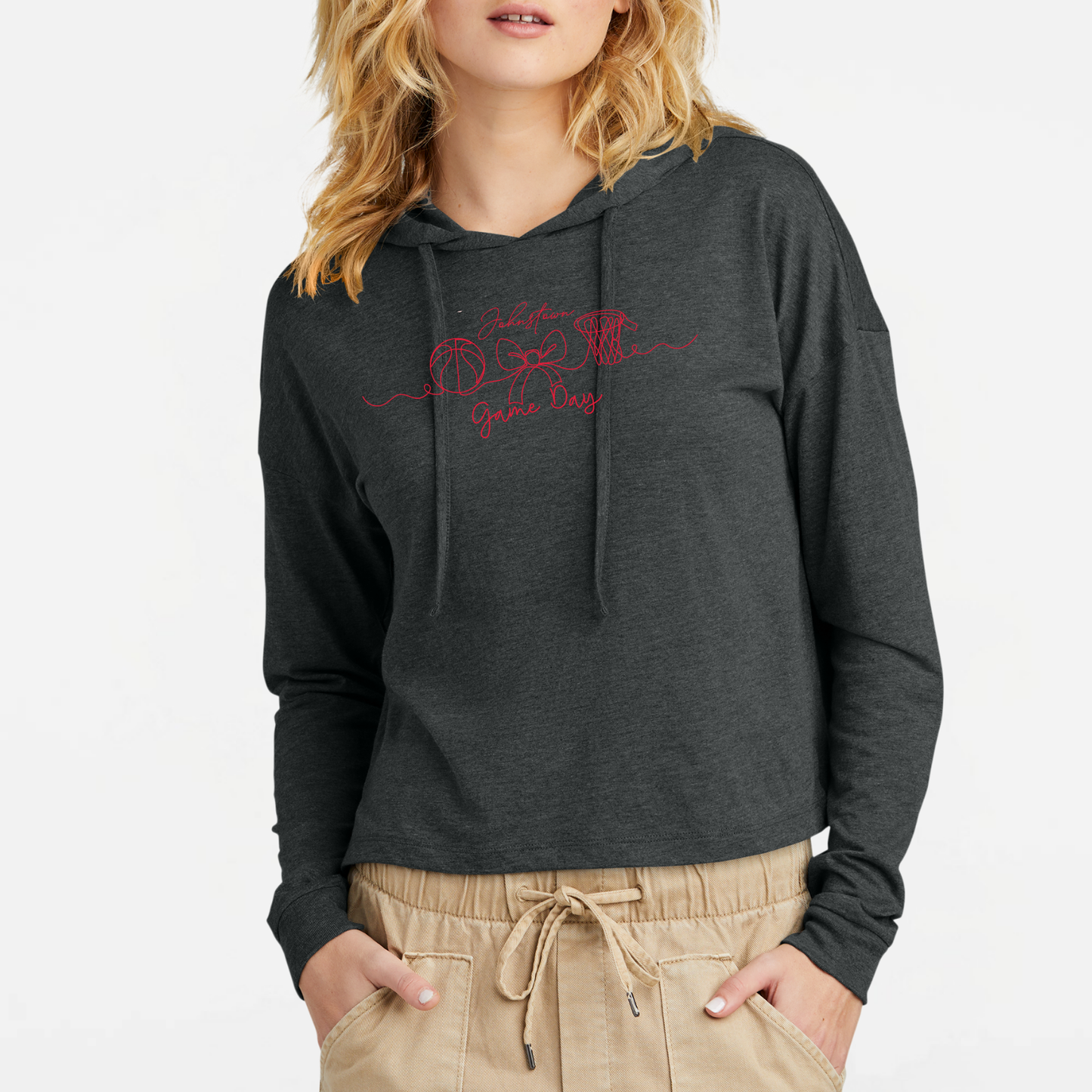 JYAA: Johnstown Basketball Gameday Women's Triblend Long Sleeve Hooded T-Shirt