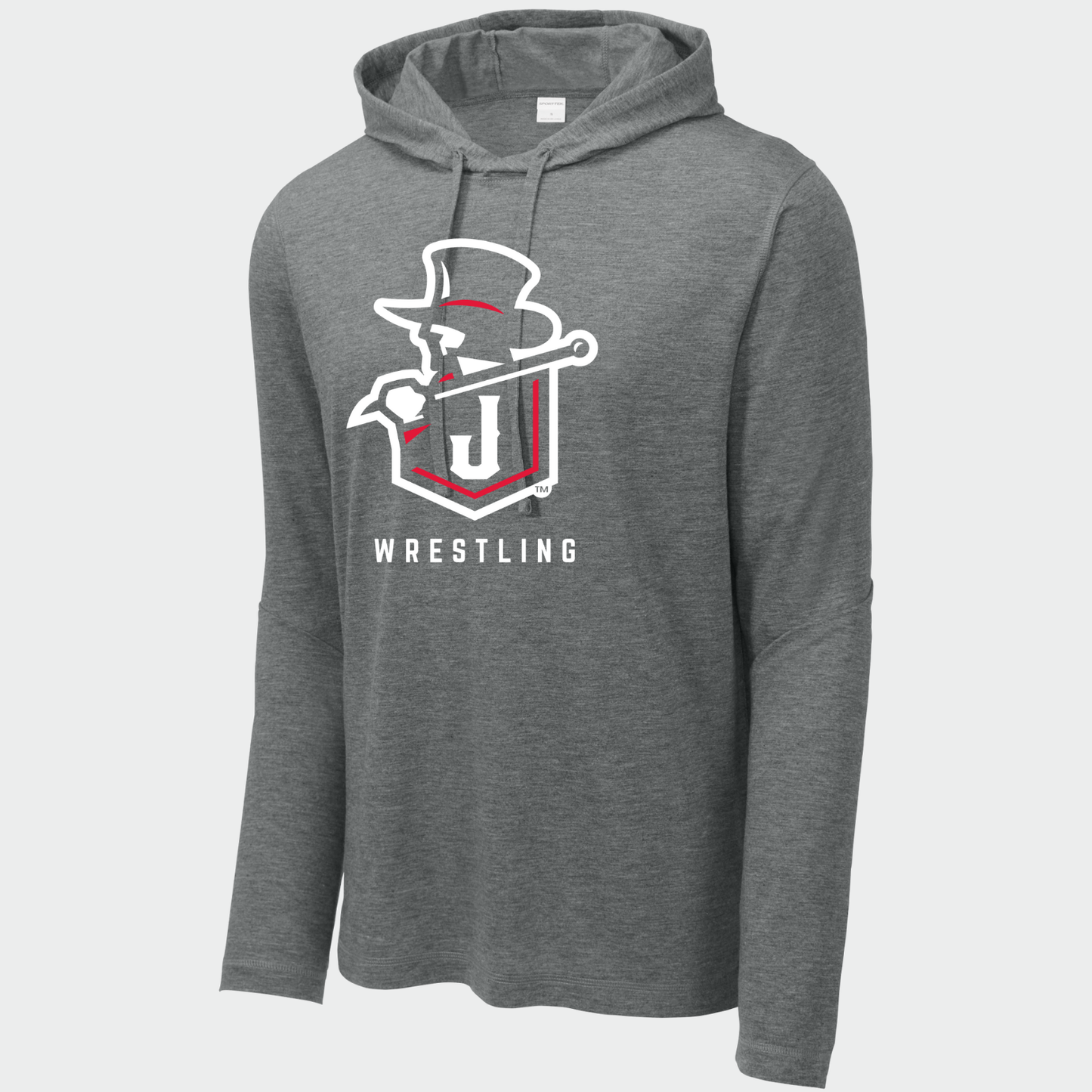 JYAA: Johnstown Wrestling Long Sleeve, Hooded Triblend Tech T-Shirt
