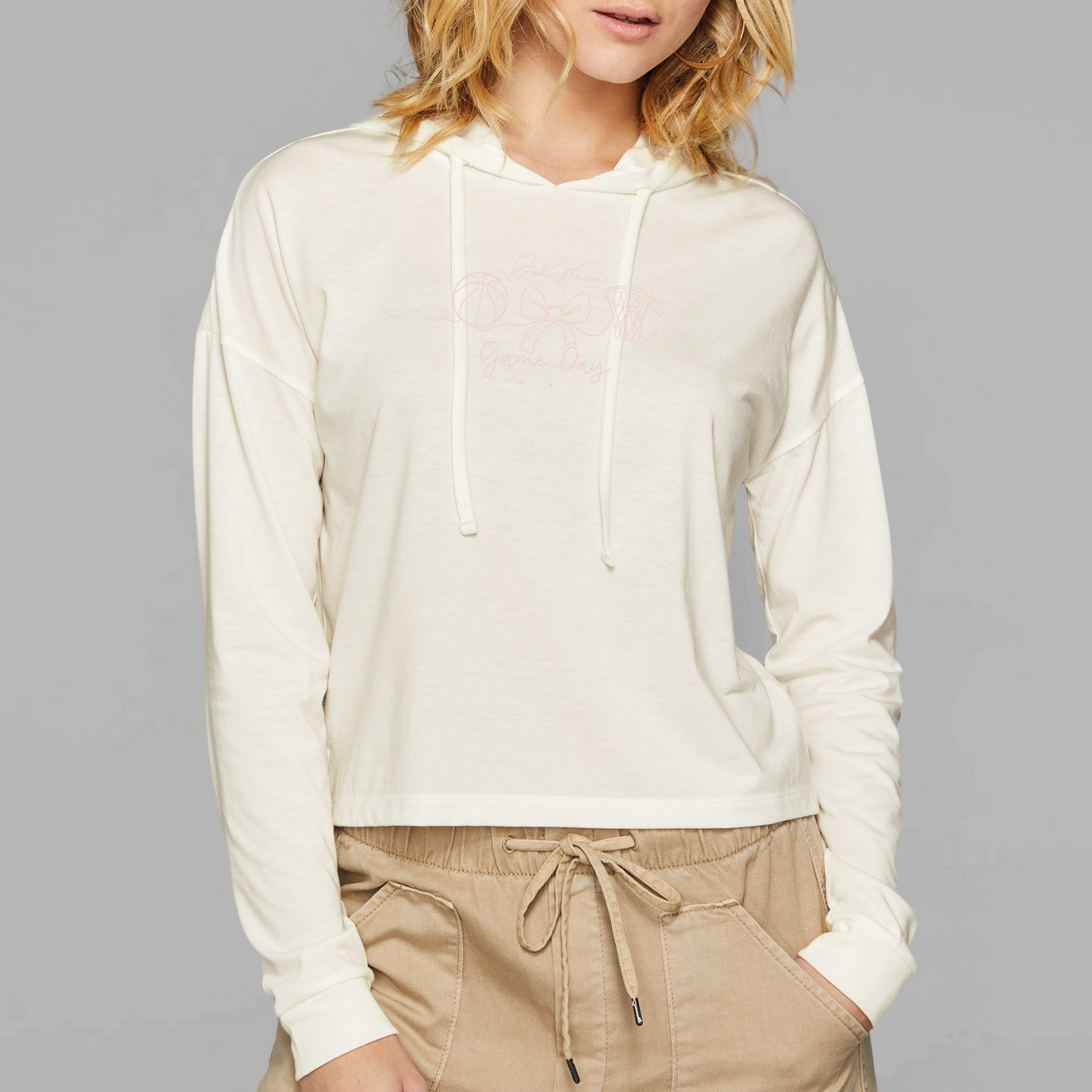 JYAA: Johnstown Basketball Gameday Women's Triblend Long Sleeve Hooded T-Shirt