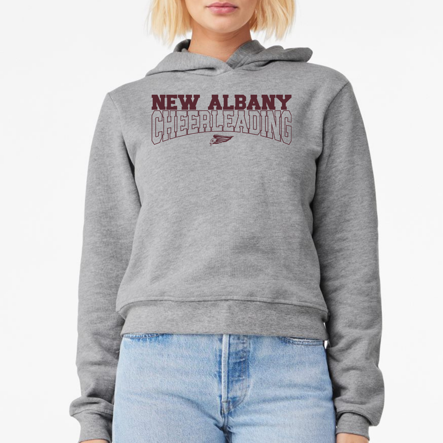 NAYCHEER: New Albany Cheerleading Women's Hooded Sponge Fleece Sweatshirt