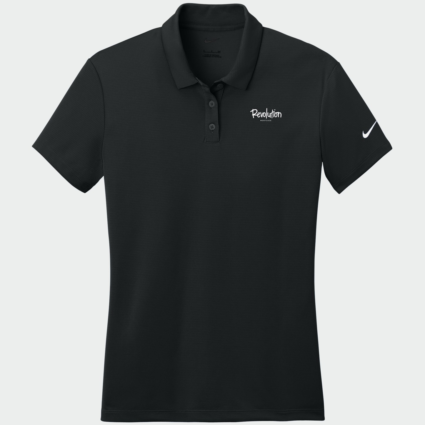 Revolution Mortgage: Embroidered, Nike Women's Dry Essential Solid Polo