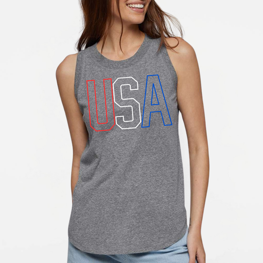 PATRIOTIC: USA Women's & Girls Muscle Tank Top