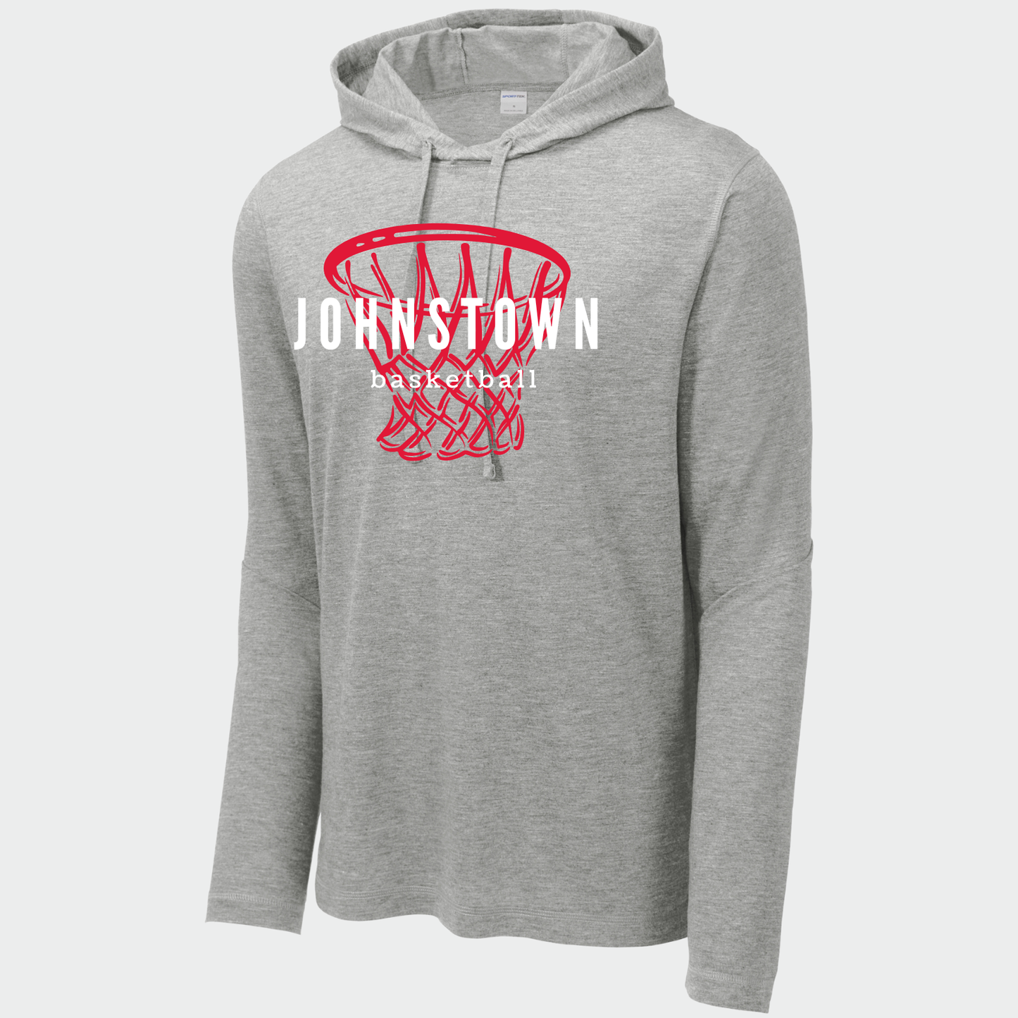 JYAA: Johnstown Basketball Net Long Sleeve, Hooded Triblend Tech T-Shirt