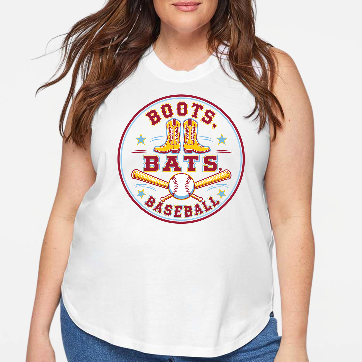 BRUINS: Boots, Bats & Baseball Women's & Girls Muscle Tank Top