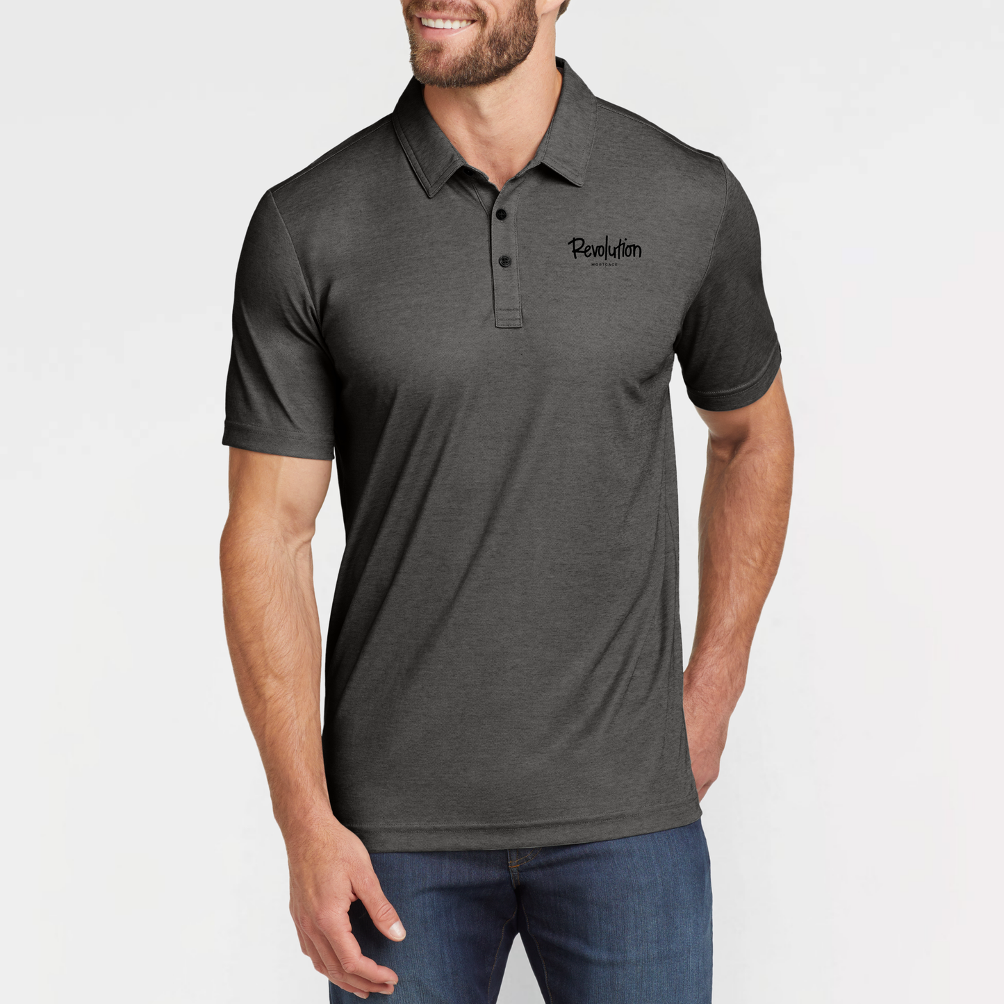 Revolution Mortgage: Embroidered, TravisMathew Oceanside Heather Polo
