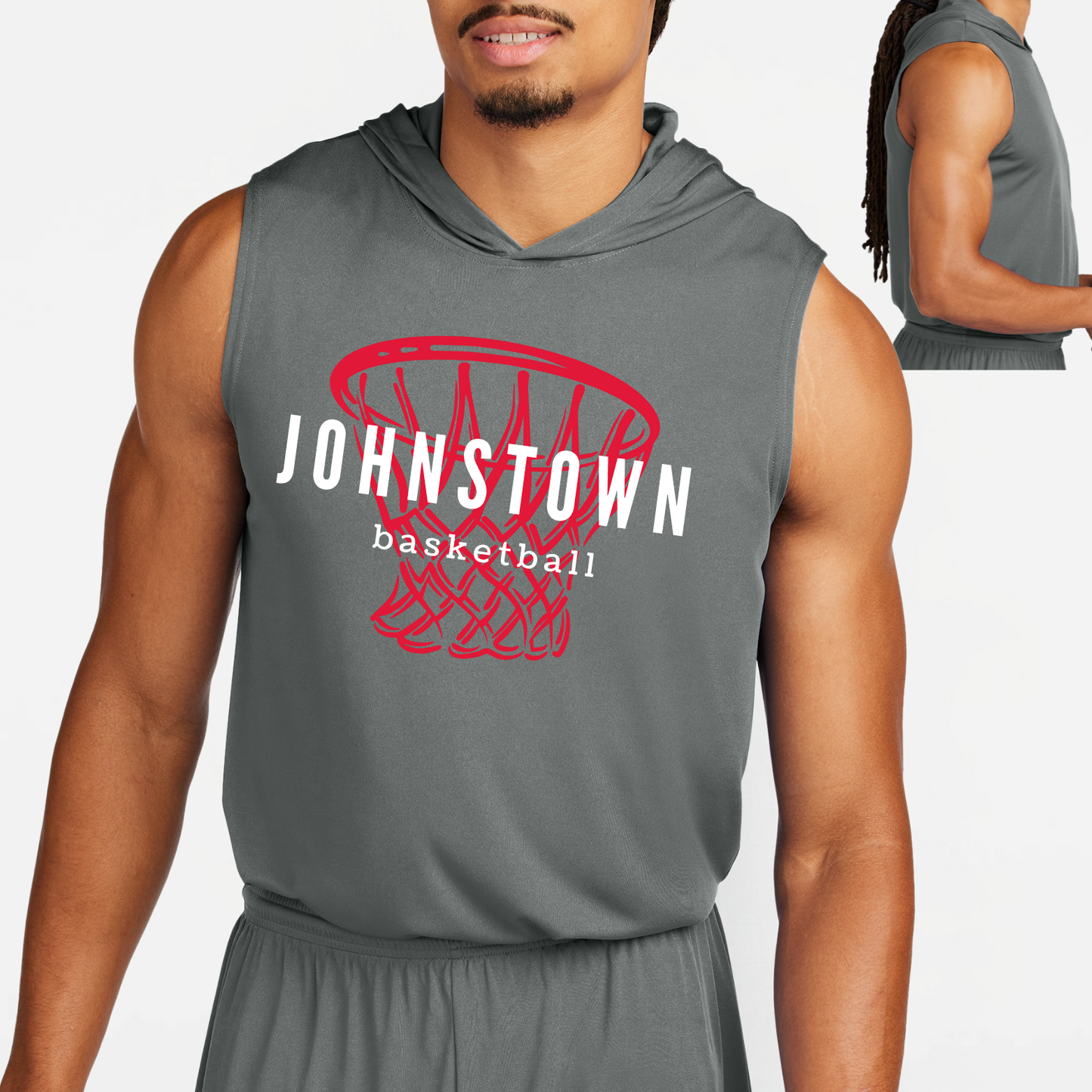 JYAA: Johnstown Basketball Net Sleeveless Hooded Tech T-Shirt