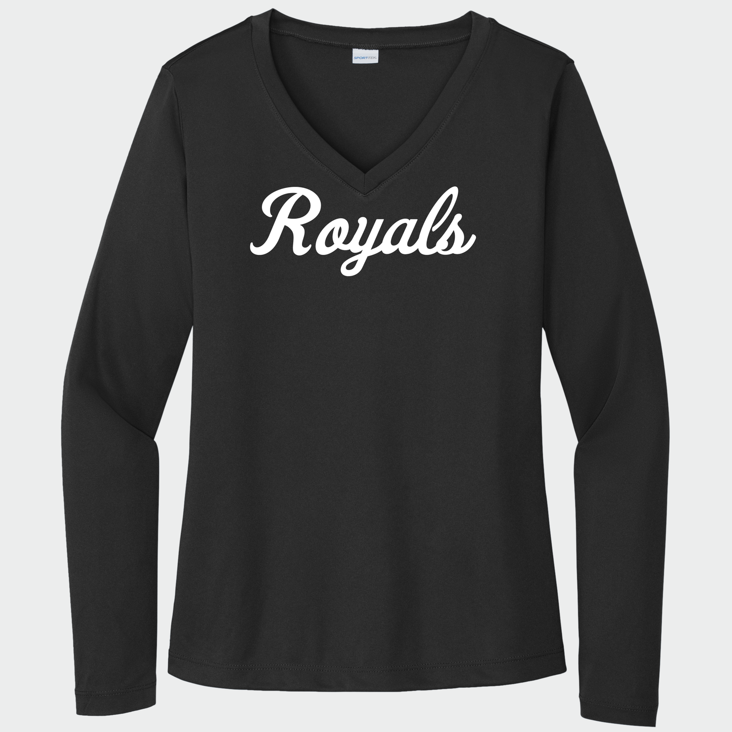 TCR: Royals Script, Women's Tech V-Neck Long Sleeve Tee