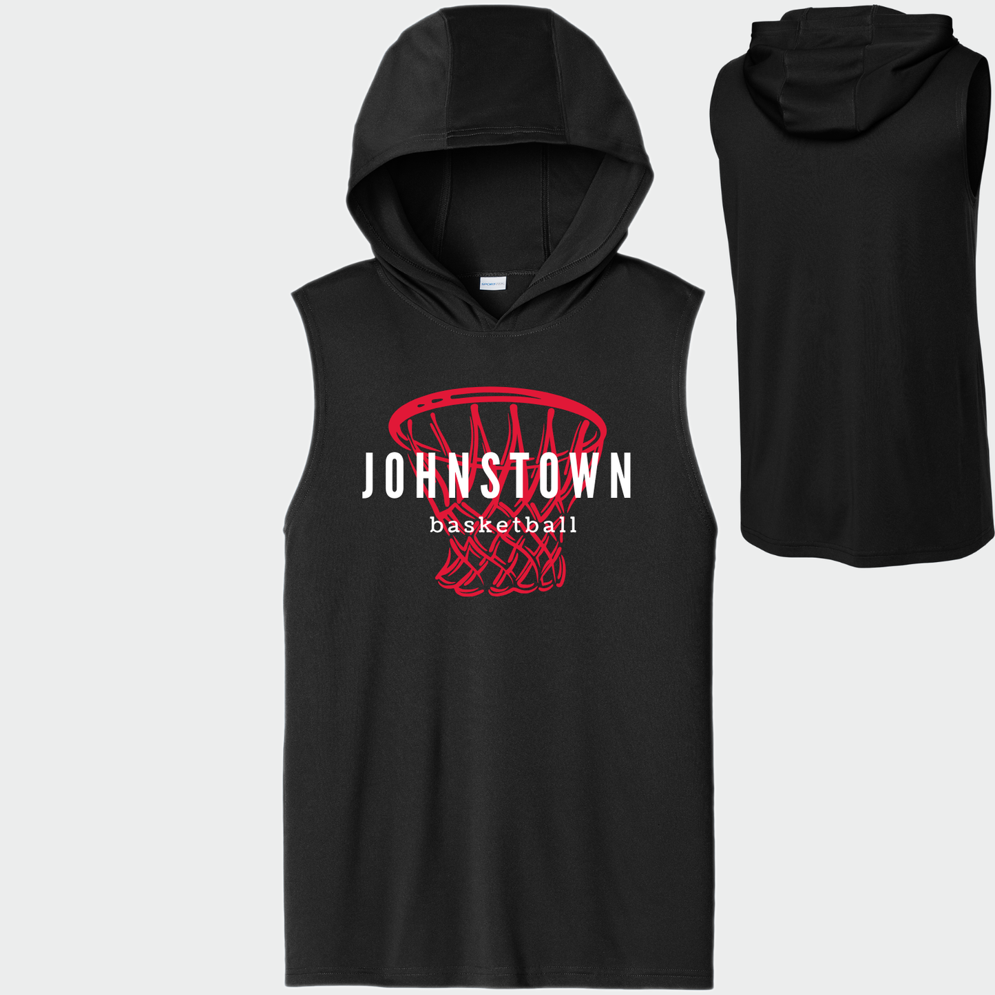 JYAA: Johnstown Basketball Net Sleeveless Hooded Tech T-Shirt