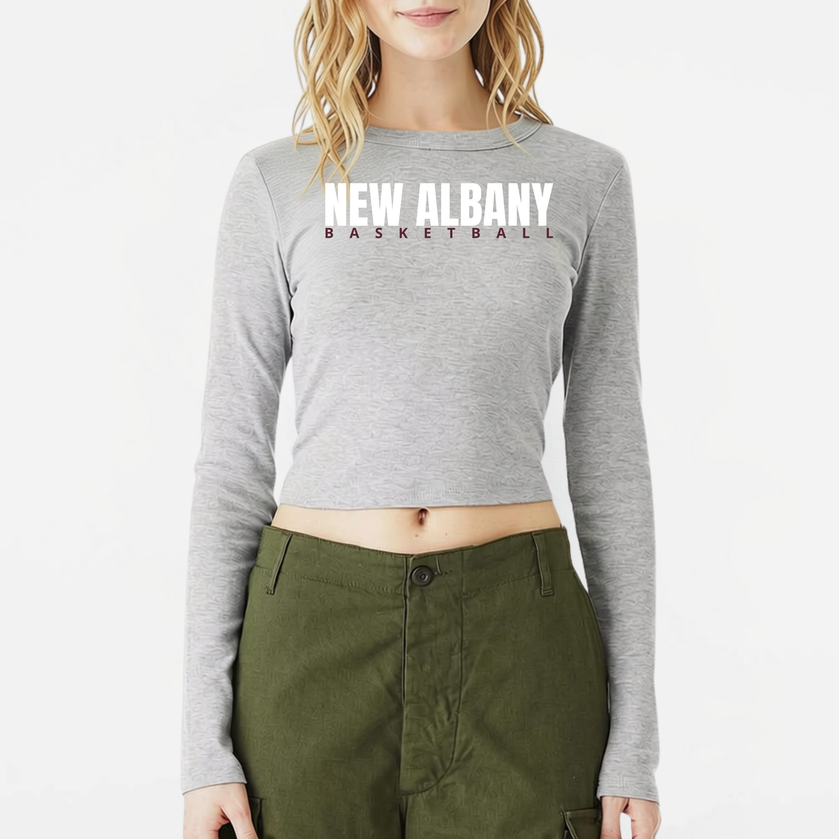 NAGTB: New Albany Basketball, Long Sleeve Baby Tee