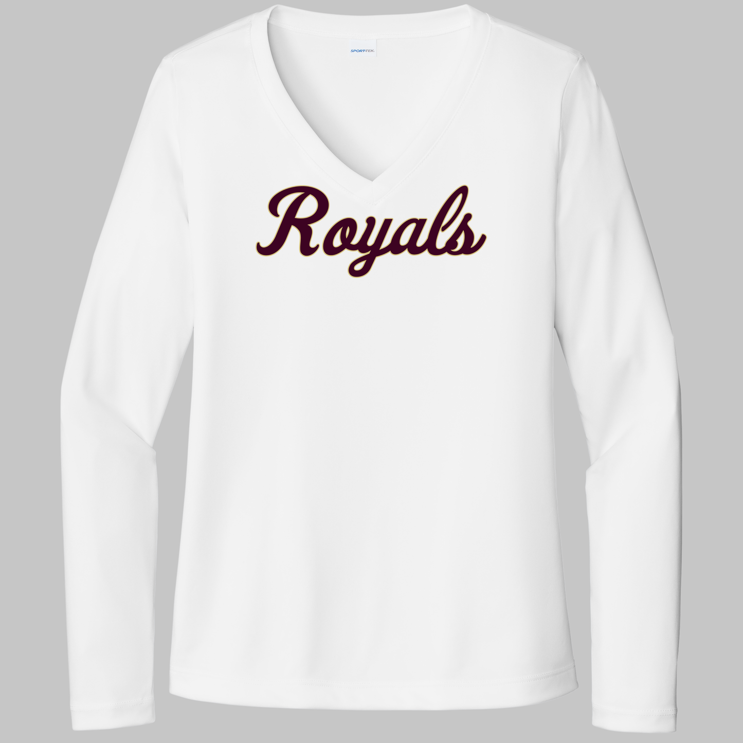 TCR: Royals Script, Women's Tech V-Neck Long Sleeve Tee