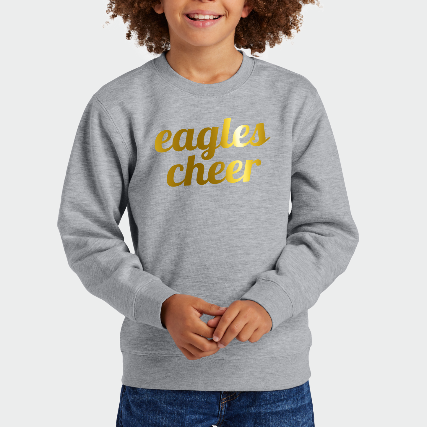NAYCHEER: Eagles Cheer Gold Foil Crew Sweatshirt