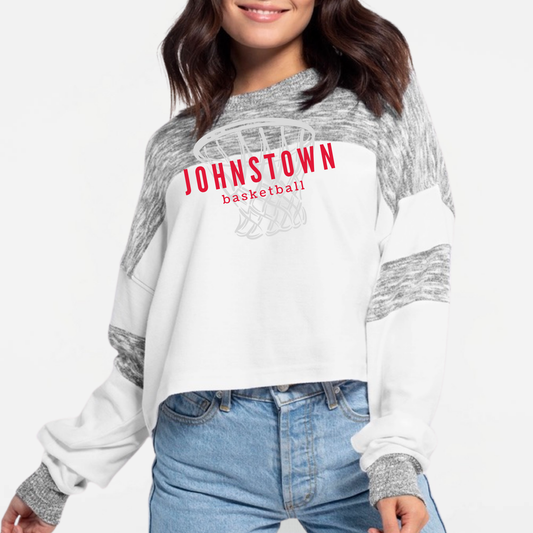 JYAA: Johnstown Basketball Net Mixed-Media Cropped Long Sleeve T-Shirt