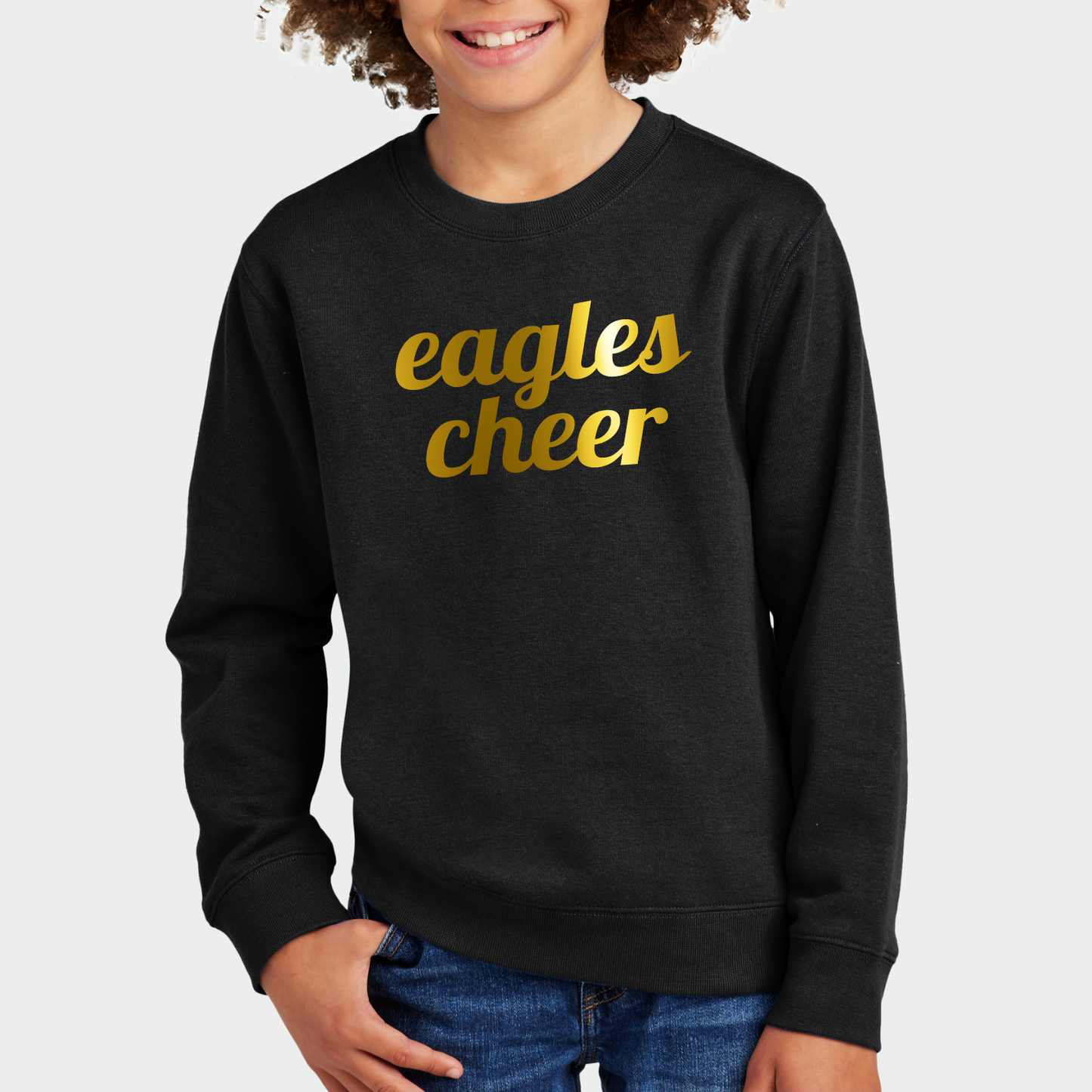 NAYCHEER: Eagles Cheer Gold Foil Crew Sweatshirt