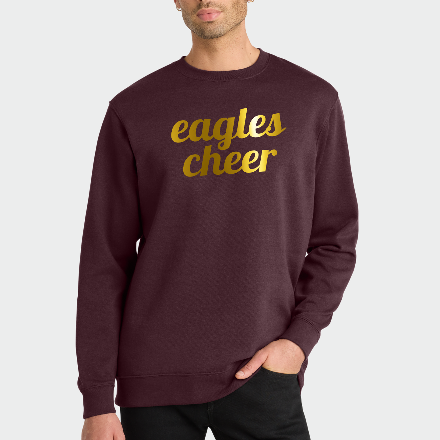NAYCHEER: Eagles Cheer Gold Foil Crew Sweatshirt