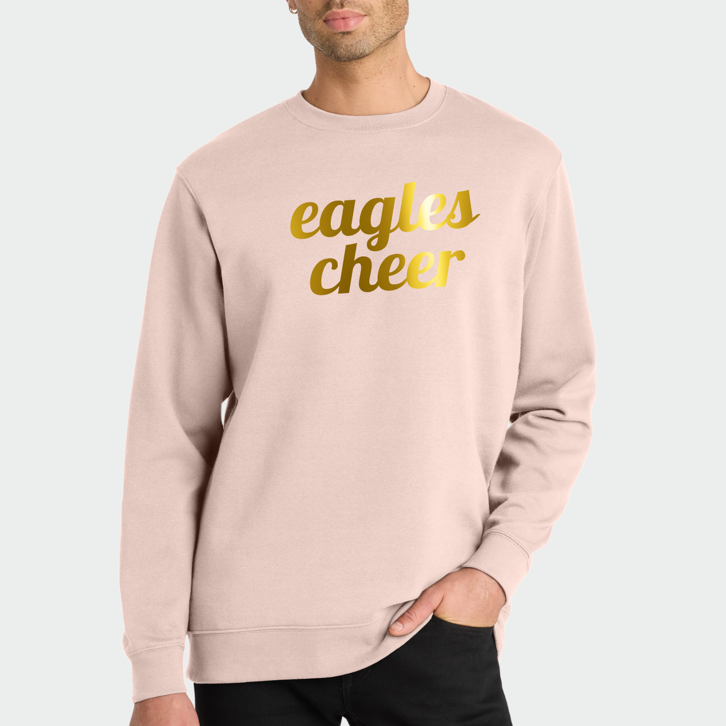 NAYCHEER: Eagles Cheer Gold Foil Crew Sweatshirt